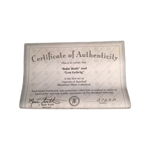 Bradford Exchange Mini Plates 3.5" Babe Ruth and Lou Gehrig - Picture 3 of 3